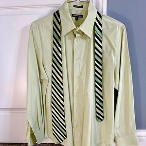Express Men’s 1MX Shirt L Large 16-16.5 with Tie, Modern Fit